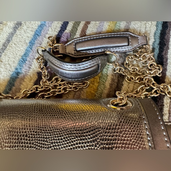 Diane Von Furstenberg Gray Leather Chain Shoulder Crossbody Handbag - Picture 15 of 16